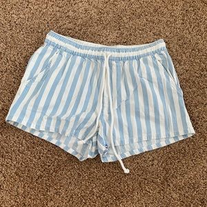 Aerie blue and white striped shorts, size xs